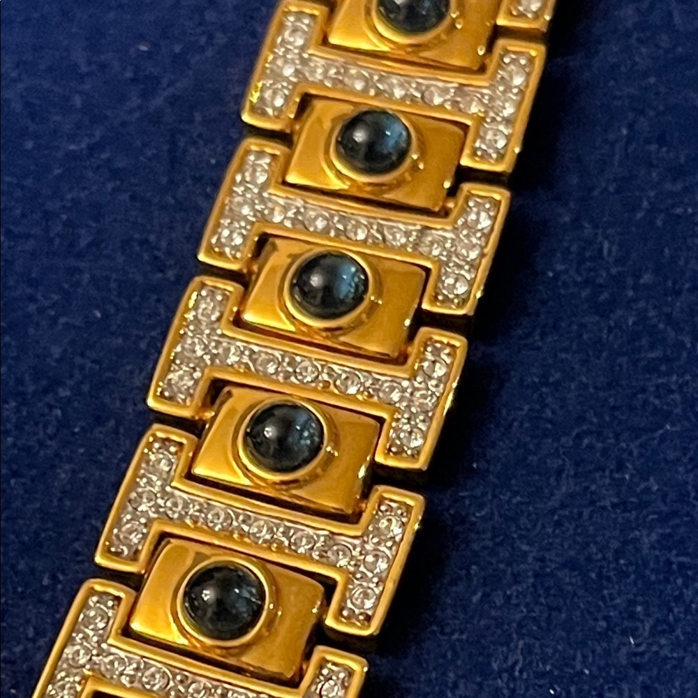 Vintage Camrose & Kross JBK Swarovski Crystal Gold Plated Tennis Bracelet 8” - Picture 1 of 13